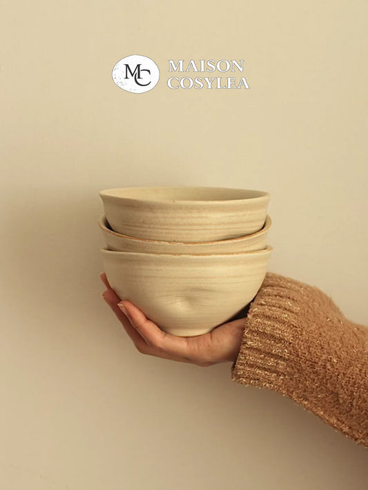 Handmade Japanese Minimalist Textured Rice & Salad Bowl