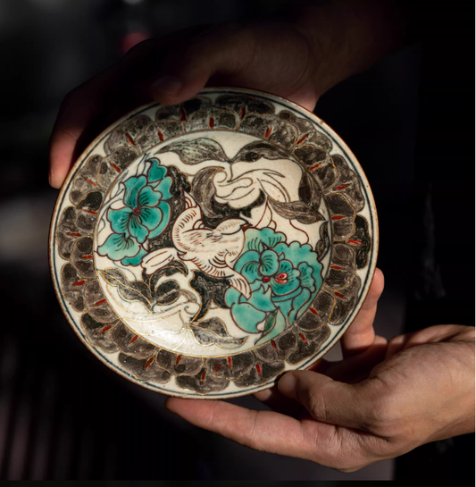 Golden Elegance Floral Porcelain Dinner Plate Set