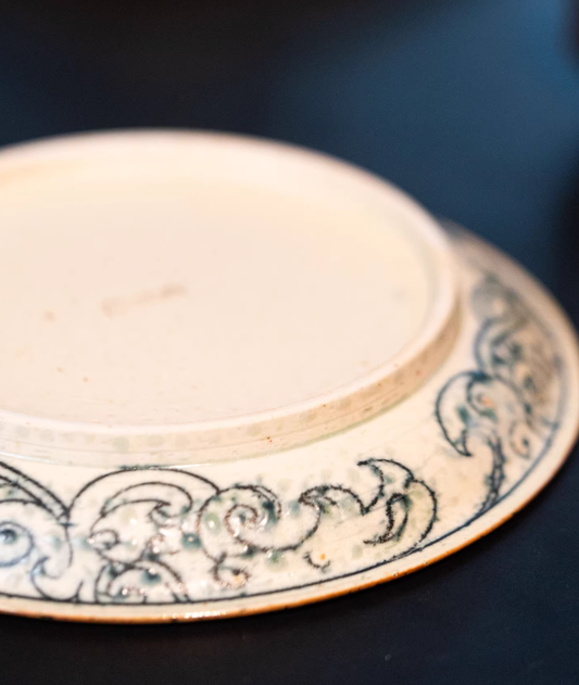 Under-Glaze Dragon Plate – High-End Wabi-Sabi Jingdezhen Ceramic Tray